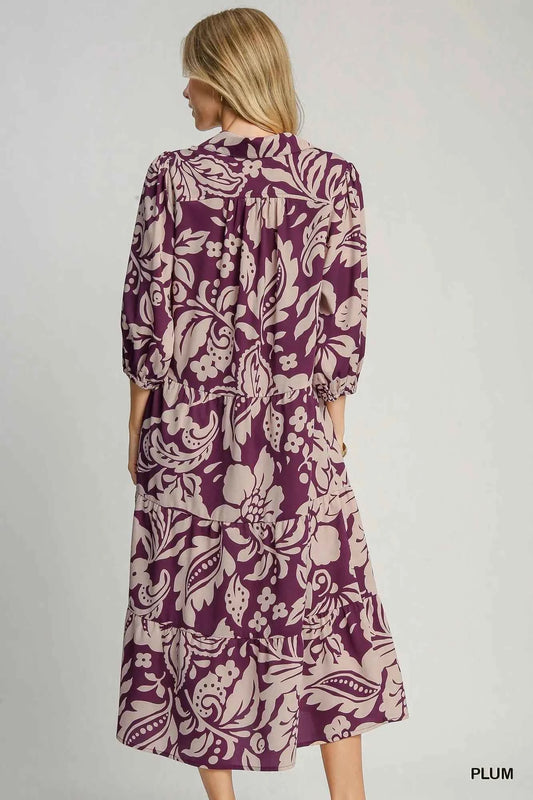Floral Print Tiered Midi Dress a6514cff-968c-4eca-a873-2030ca16dc77-Max-Origin