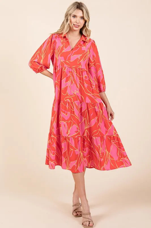 Mittoshop Tiered Printed Collared Neck Midi Dress a65a203c-2cb1-4ef0-985c-e083249fc5b0-Max