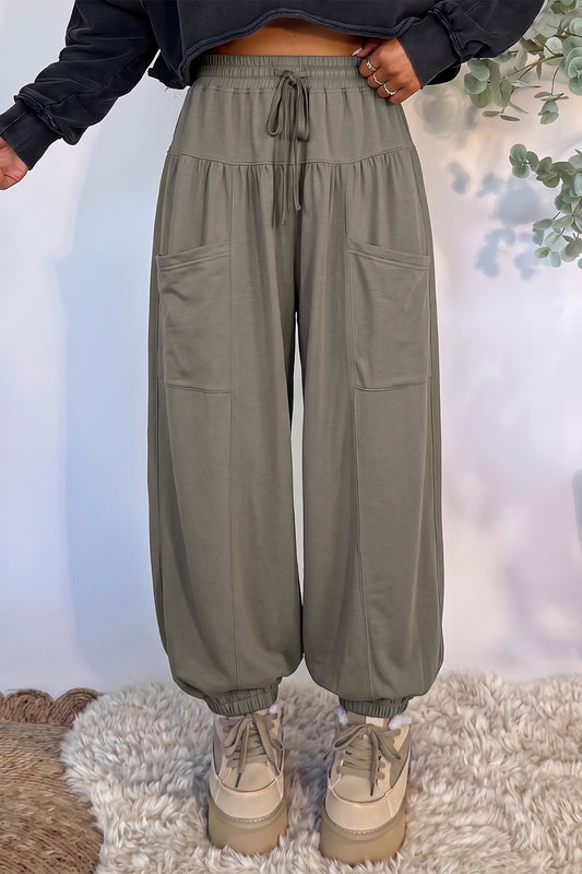 Seagrass Elastic Waist Drawstring Wide Leg Full Length Pants a65b9619c504bf13