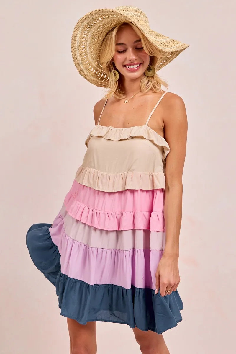 BiBi Color Blocked Tiered Dress a65b9c55459e409886b9736e1ed02cf3-Max-Origin