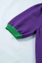 Mardi Gras Tinsel Embroidered Short Sleeve Sweater a668f9cb-6481-4313-a429-684f6f5bc7ca