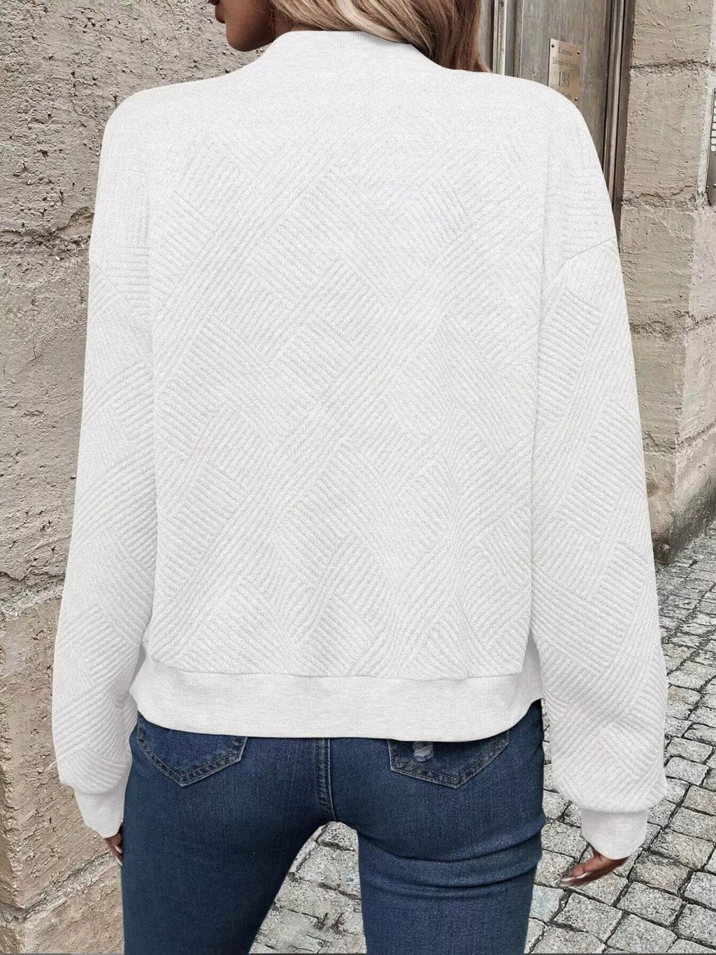 Zip-Up Textured Long Sleeve Jacket a672eaea4df24697821f2bfff6e20883-Max-Origin