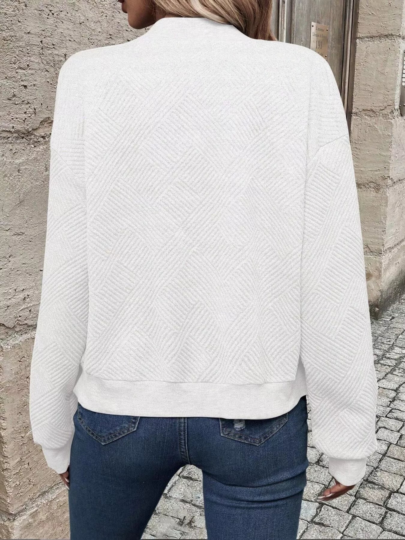Zip-Up Textured Long Sleeve Jacket a672eaea4df24697821f2bfff6e20883-Max-Origin