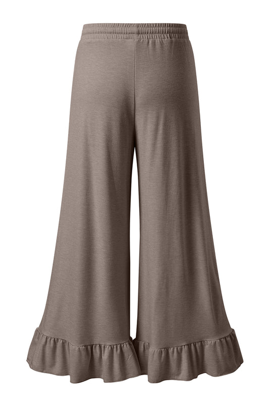 Dune Solid Color Ruffle Hem Wide Leg Pants a694b0594b77a83d
