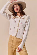 SO ME Collared Floral Embroidered Button Down Sweater Cardigan CREAM MULTI a696c9322f81499994b7550d196e89d9-Max-Origin