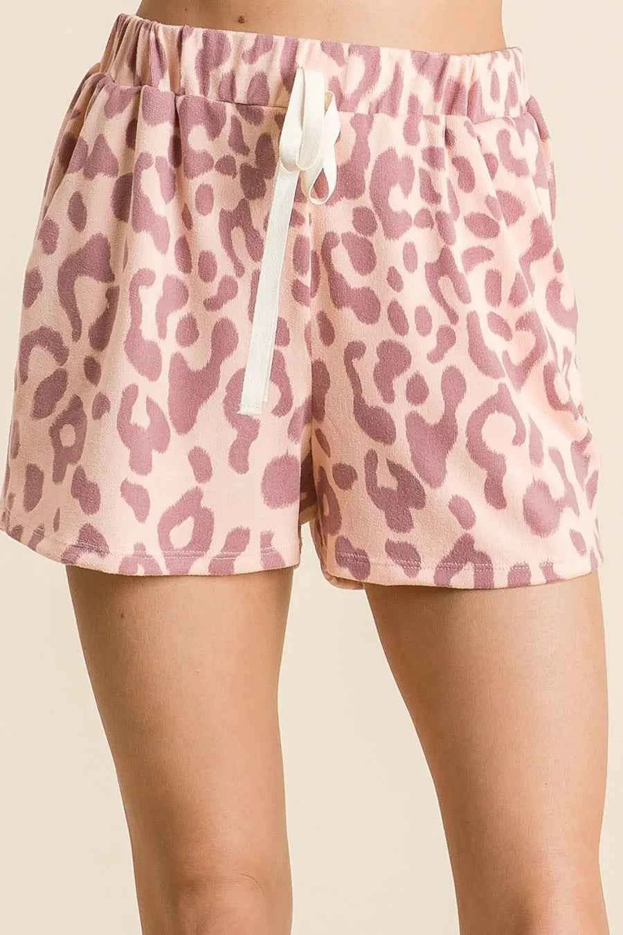 BiBi Leopard Shorts with Twill Tape Drawstring MAUVE a69e36b36237420096a6d1a0718b4ceb-Max-Origin