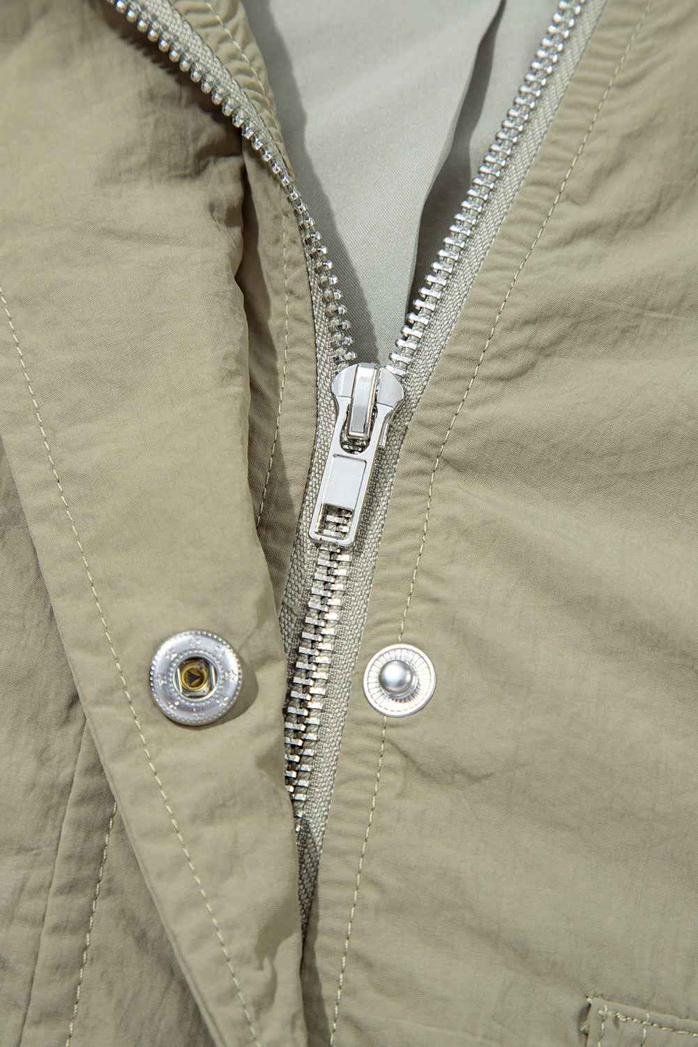 Laurel Green Zipped Pocket Cropped Hooded Utility Jacket a6a180aad4fc286c