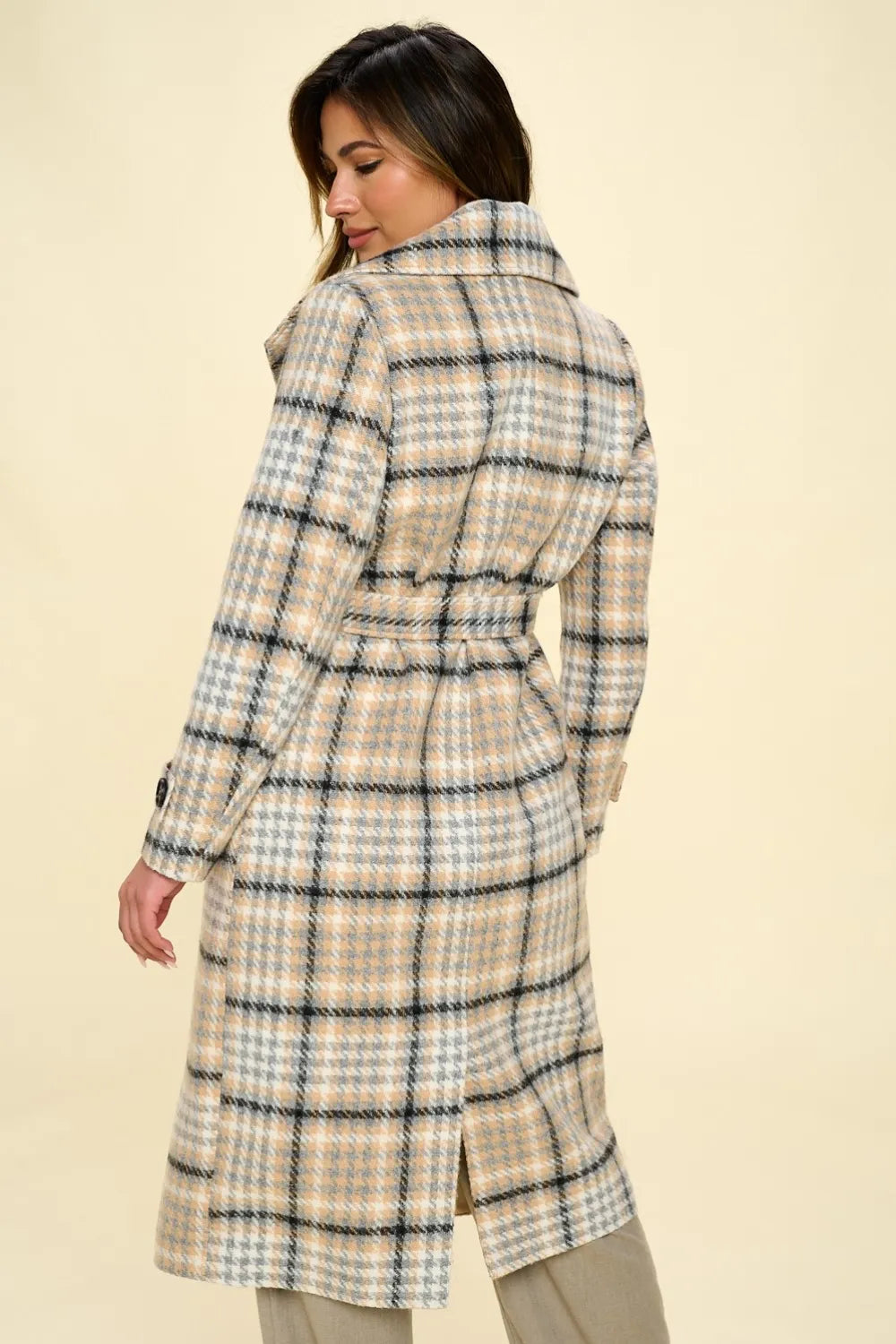 Coalition LA Double-Breasted Plaid Coat with Belt a6aee60c-1c4f-4294-8391-900fba992268-Max