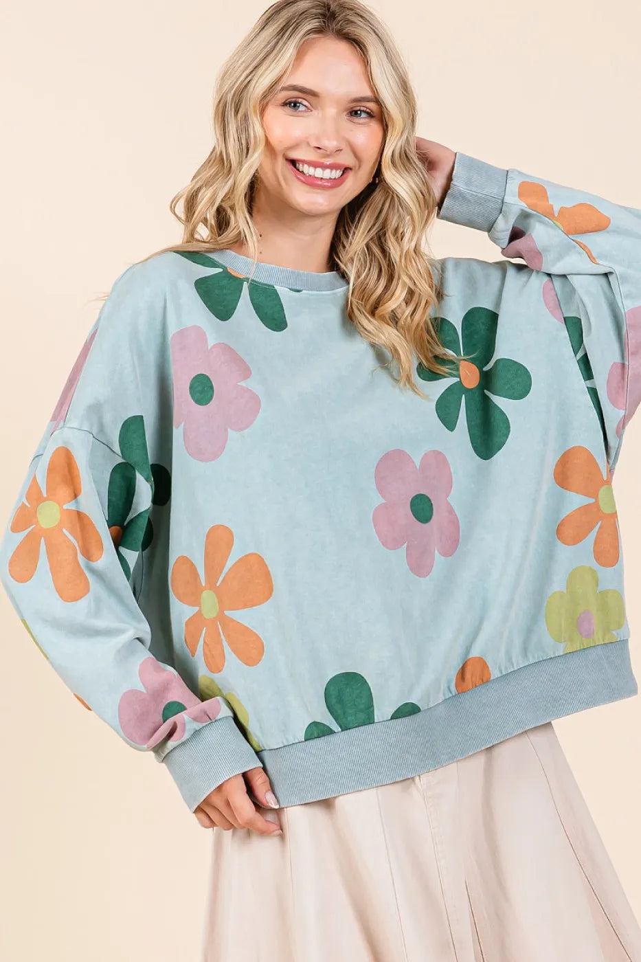 Mittoshop Mineral Wash Flower Print French Terry Sweatshirt a6b15639078b4a3684dcc7f0f3912cca-Max-Origin
