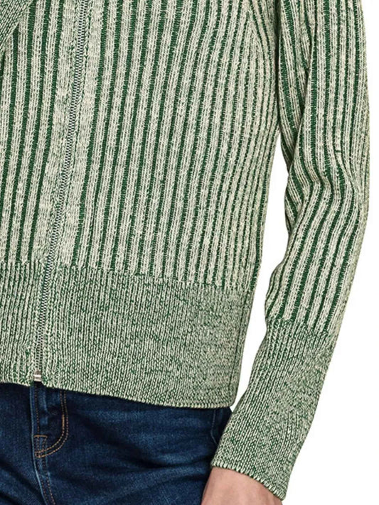 Ribbed Two Tone Zip Up Sweater Cardigan a6ce674d-cce4-4e94-9765-3c62619b8180-Max-Origin