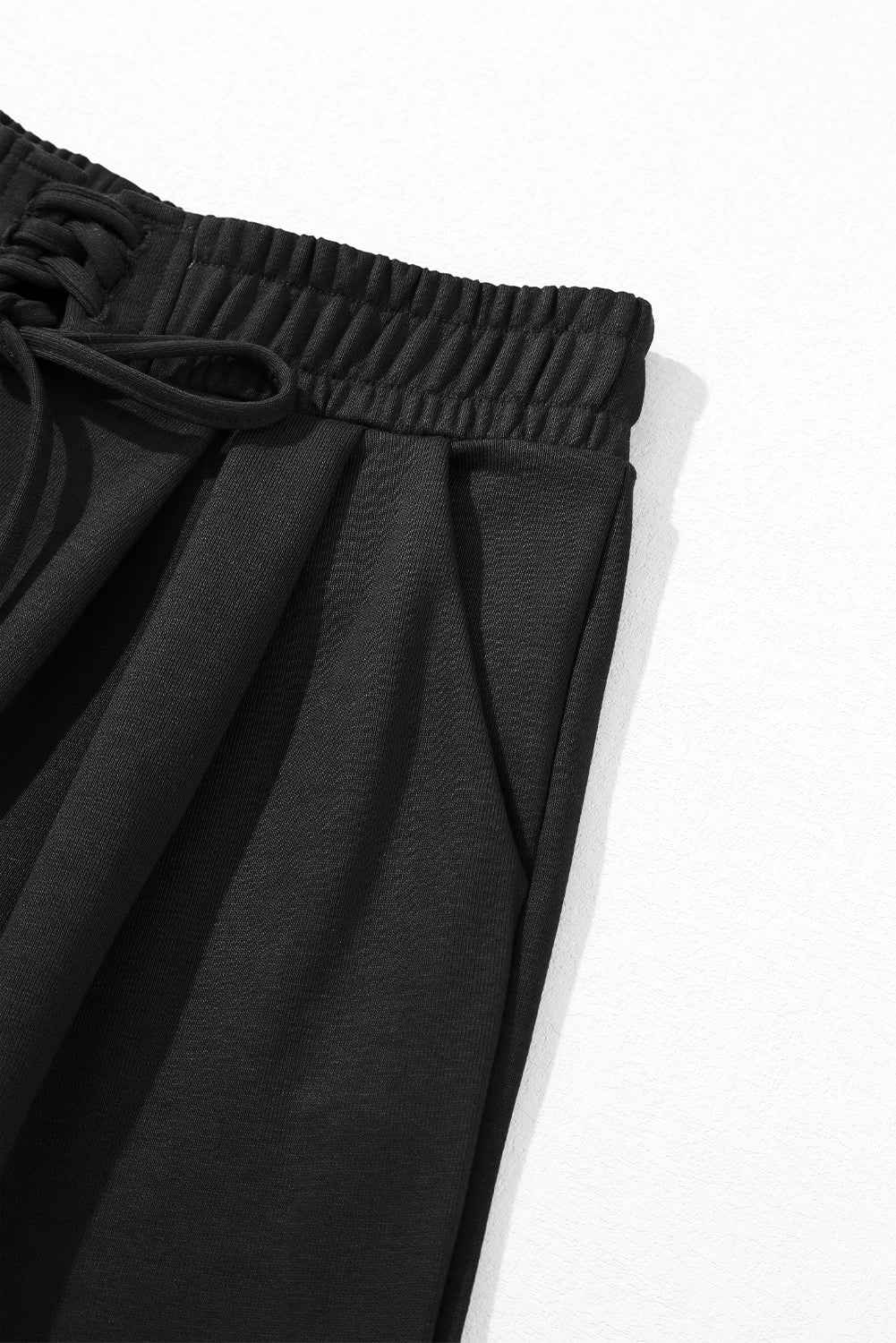 Dearlovers Black Tied Elastic High Waist Pleated Detail Solid Sweatpants a6d3b541f2c1be99