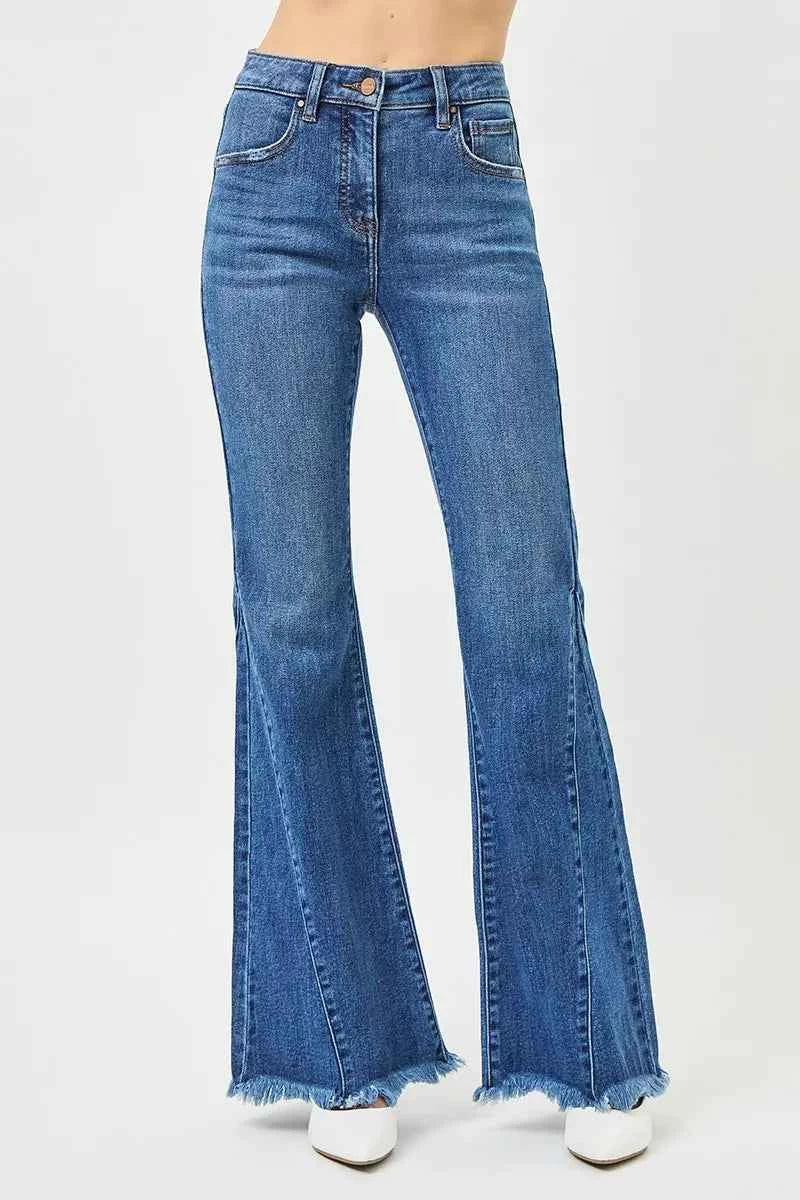 RISEN Mid Rise Flare Side Seam Detailing Jeans a6eb66e13b204ea8aeae1641b486e94d-Max-Origin