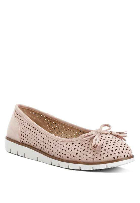 Pacer Perforated Leather Ballerinas Blush a6fcaa93-6817-4b55-bad7-8c7d027be1a2