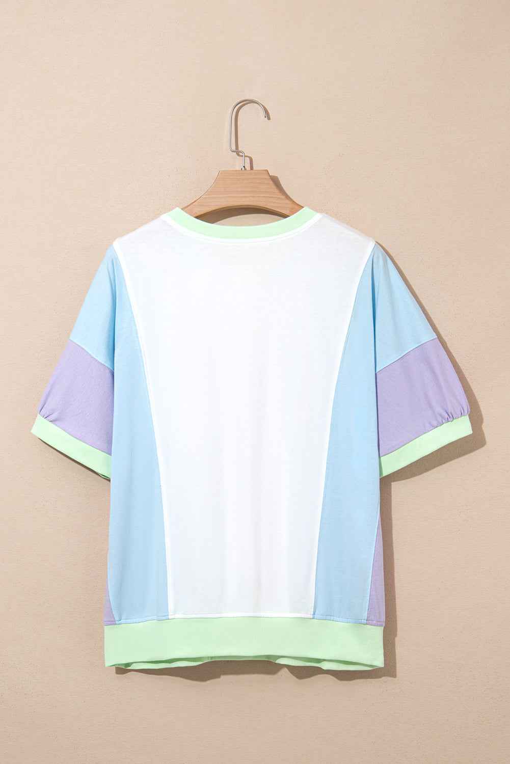 Purple Colorblock Patchwork Oversized T Shirt a701dfba7cf5bf38