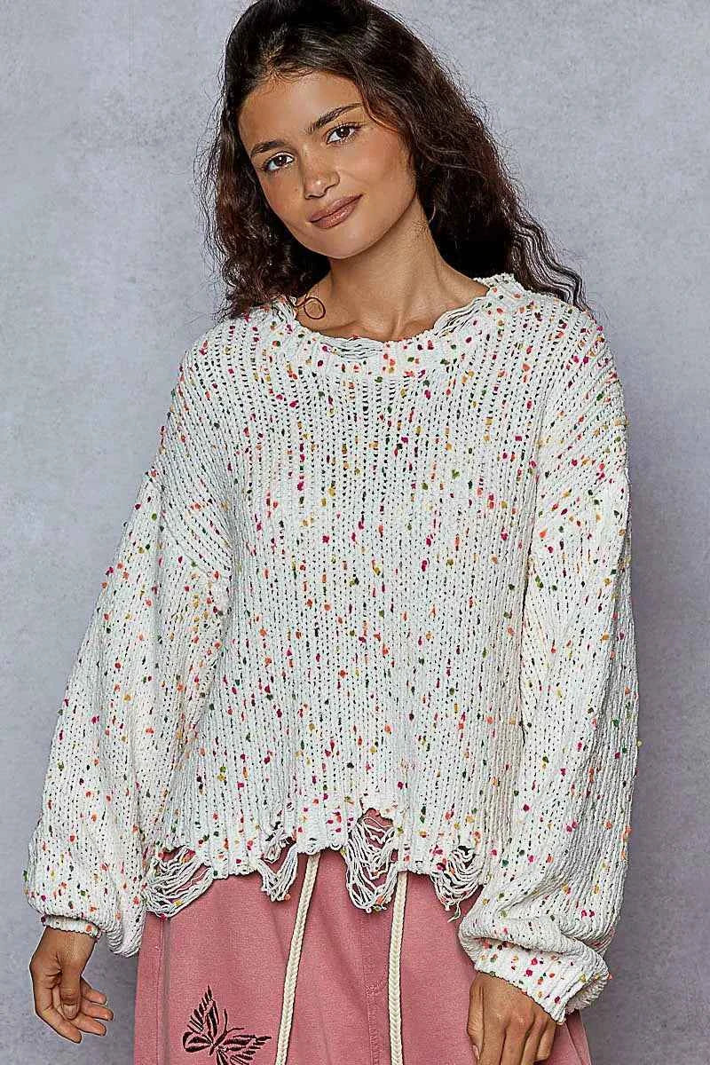 POL Round Neck Fringed Hem Sweater a7092f5f-f9a9-45e1-b087-f1c629cfa017-Max-Origin