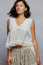 POL Textured Lace Cropped Tank with Trim Detail IVORY a70cdefd-5675-4479-8103-c0ed2dfc3c67-Max-Origin