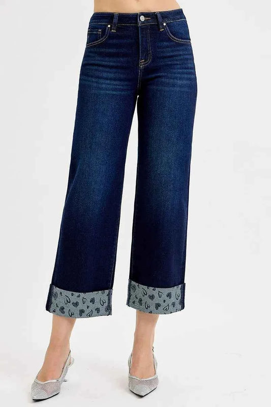 RISEN Full Size Mid Rise Fit Crop Wide With Printed Cuff Jeans Plus Size DARK a71d91557b5444ed855e339d807d04bc-Max-Origin