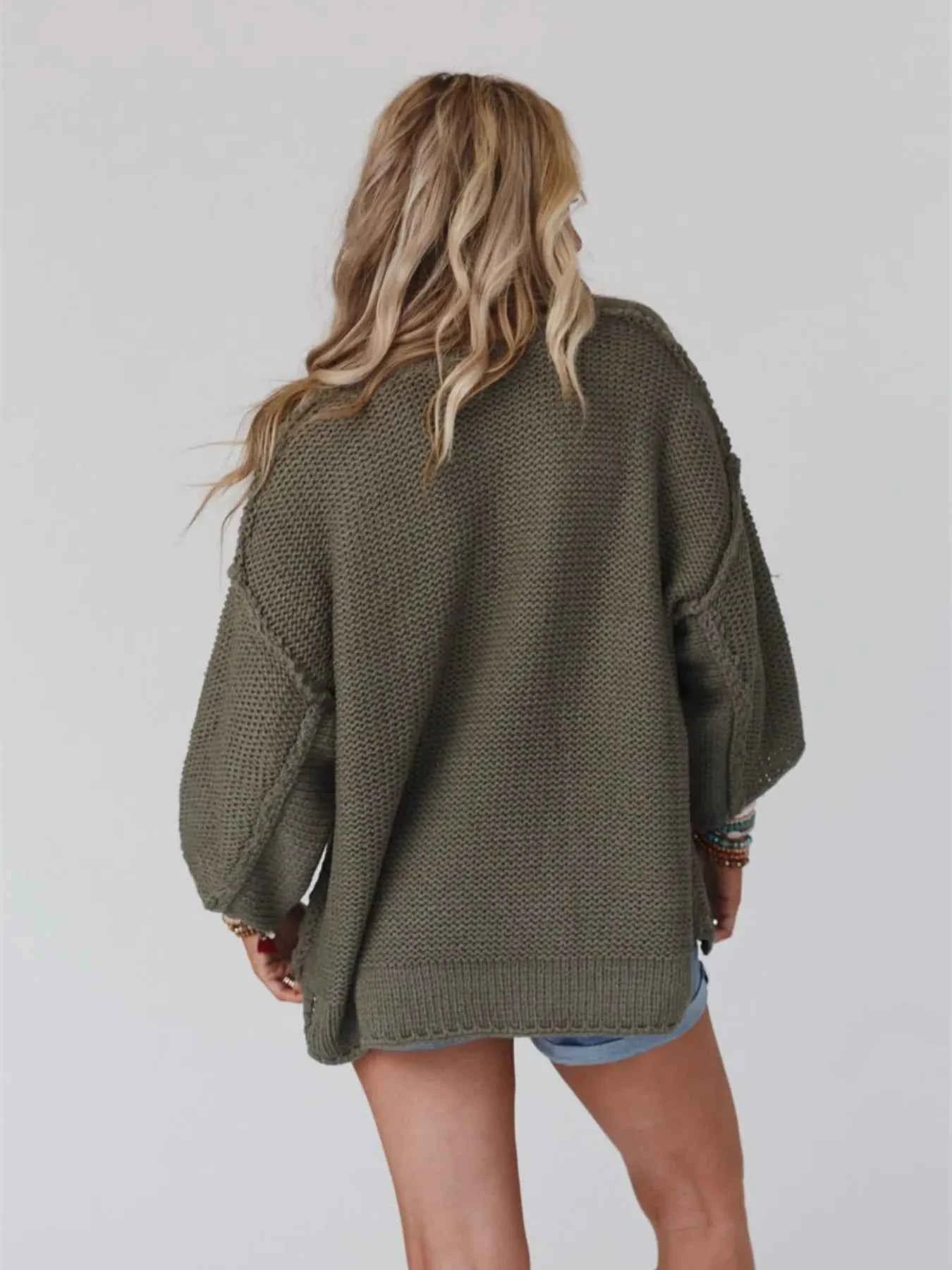 Round Neck Oversized Knit Top with Relaxed Fit a72a9e4e-d460-4445-8966-5e8442e0ee1d-Max-Origin