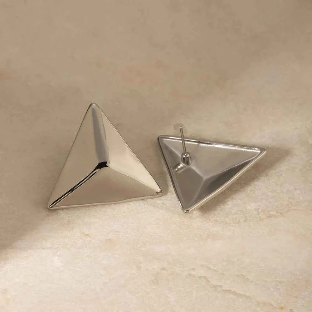 Stainless Steel 3D Triangle Earrings a73b7f13-7200-4220-b9ff-24f83fe4a980-Max