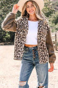 Leopard Sherpa Patchwork Flap Pocket Buttoned Jack Brown a73fe892-2a15-4682-8248-1e5dd9f67d0a