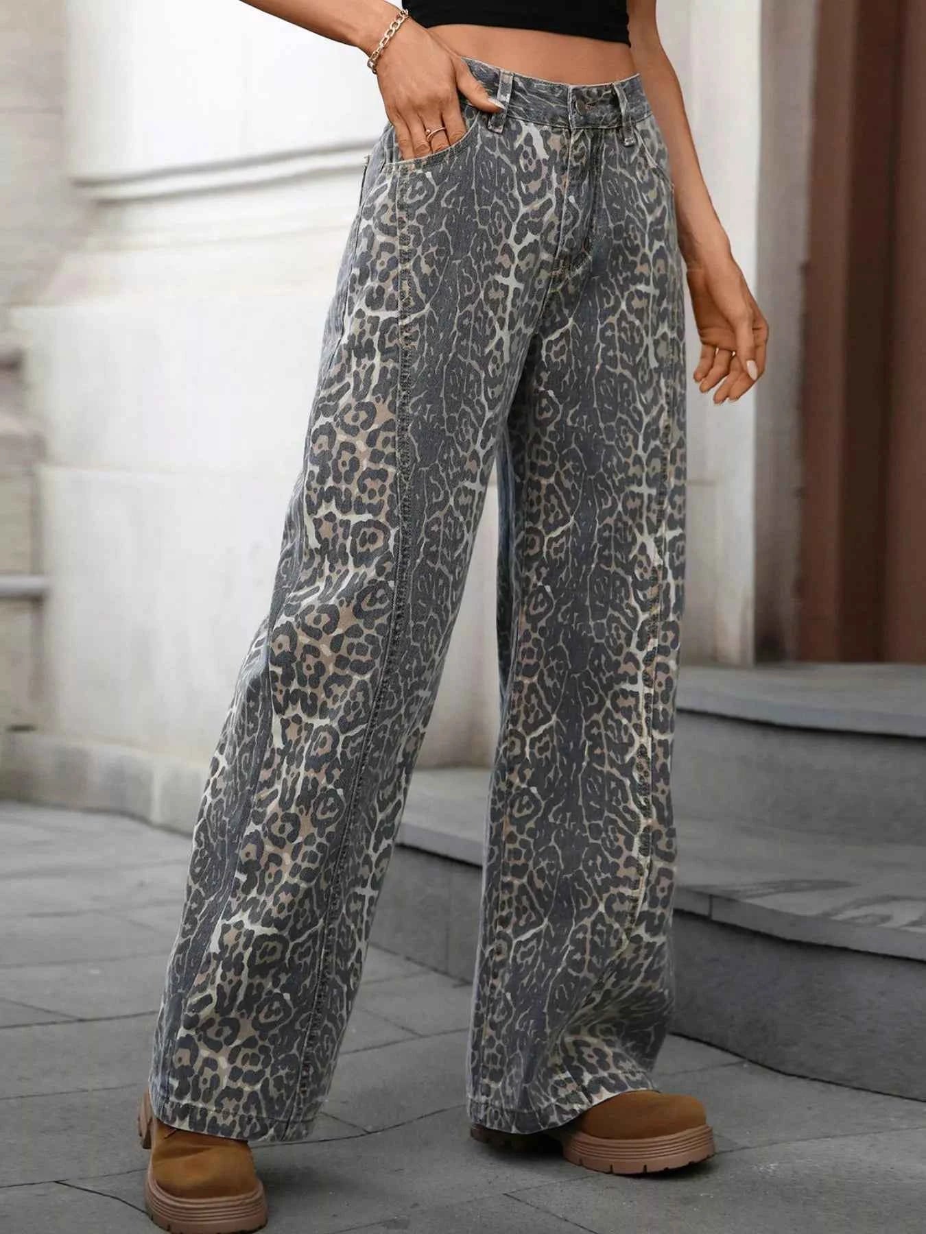 Leopard Wide Leg High Waist Jeans a7443c11-d575-443f-8352-cd448ec9893b-Max-Origin