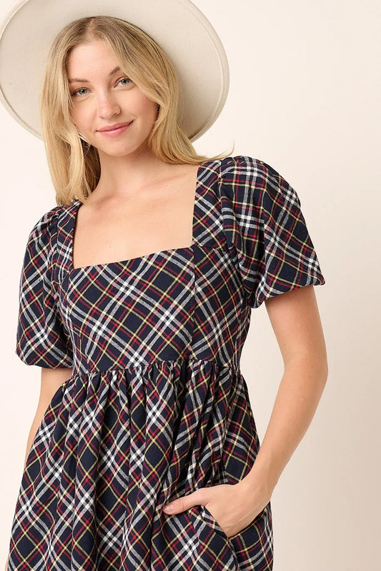 Mittoshop Checkered Print Puff Sleeve Babydoll Mini Dress a74f11b7fee04103a93e65b6734d046c-Max-Origin