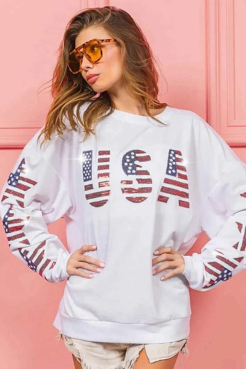 BiBi American Flag USA and Star Sequin Sweatshirt a762bf828fbc4f7c881624ffa254f543-Max-Origin