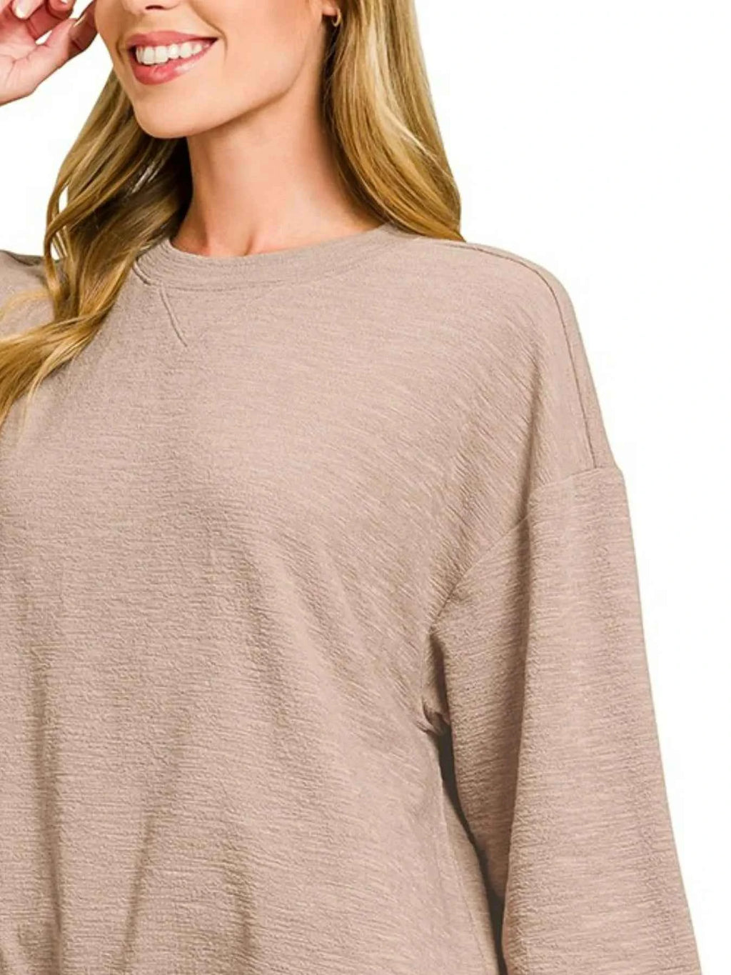 Zenana Slub Long Sleeve Top and Shorts Set a76f85d5-a6e9-44b6-bcce-95e8e7aae395-Max-Origin