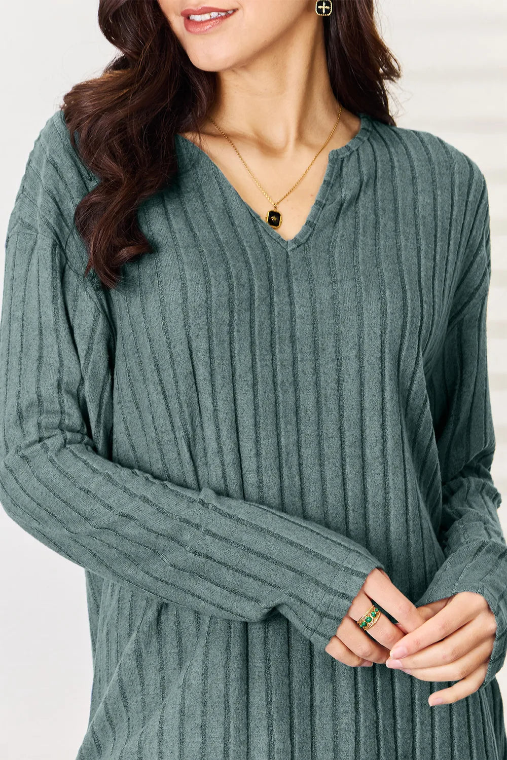 Basic Bae Full Size Notched Long Sleeve Top and Pants Set a777bcc0-db11-4909-a4c3-1b4ef74ee515-Max