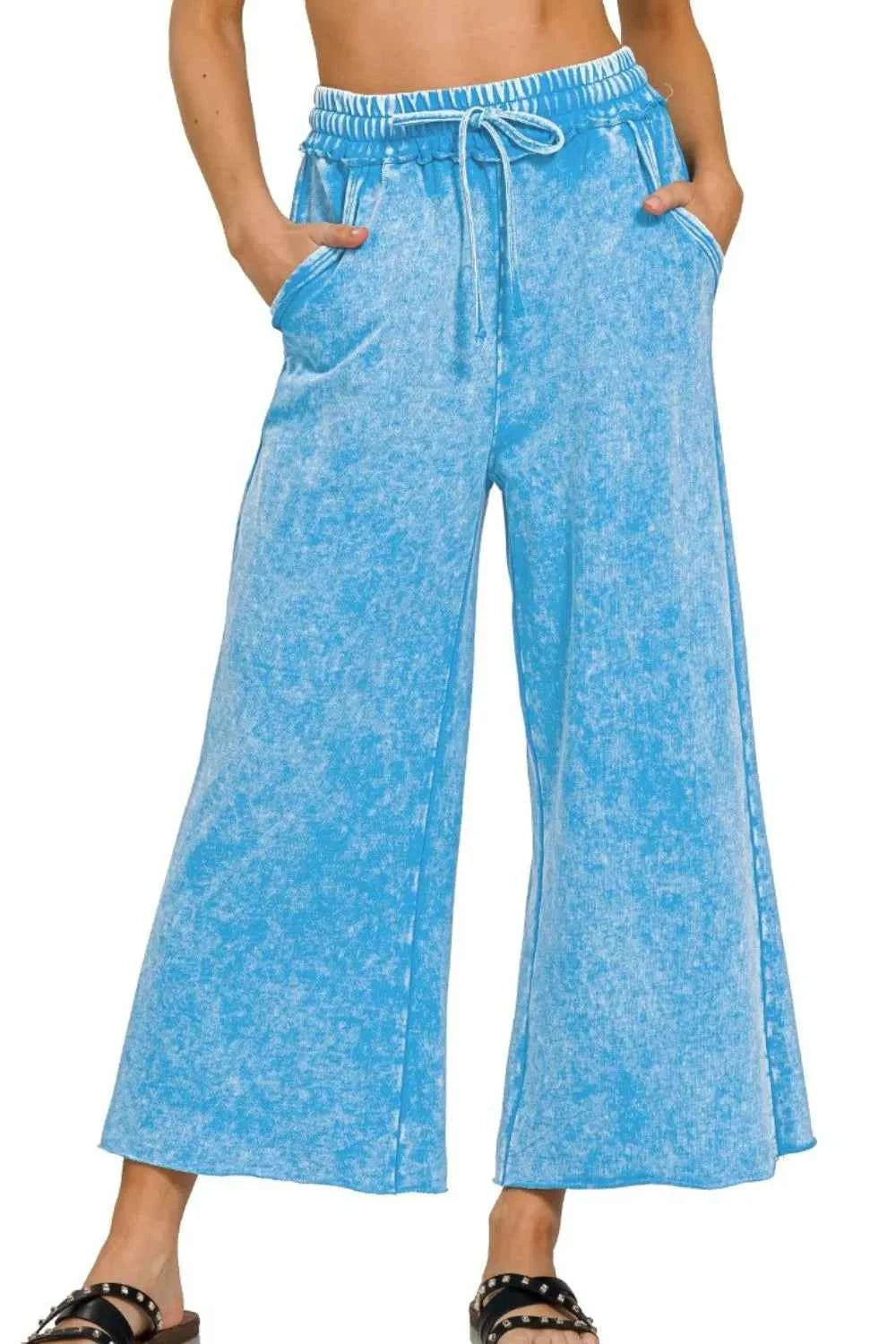 Washed French Terry Palazzo With Pockets DEEP SKY a7863a3e-4422-42ca-98ff-1a3d2034e47a-Max-Origin
