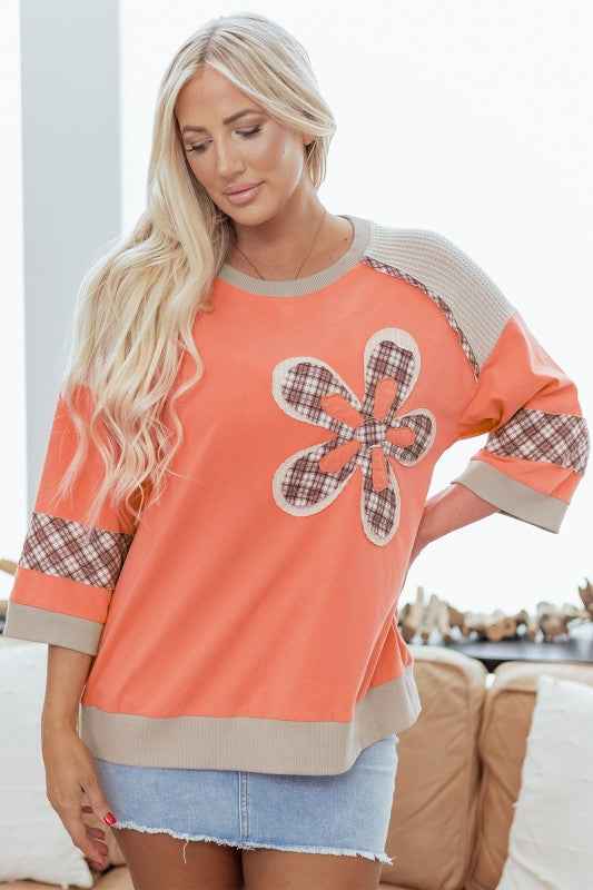 Adele Patchwork Bracelet Sleeve Top a791cc13-83aa-4885-972d-09287dd7a478