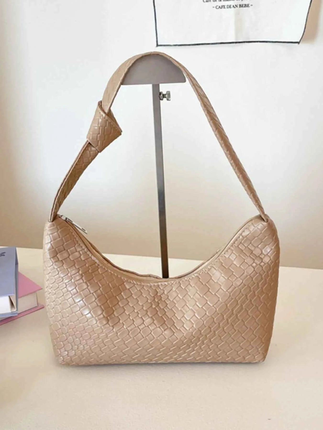 PU Leather Shoulder Bag Khaki One Size a7a0ea1b-3cc7-463f-bd03-4e058e91de22-Max-Origin