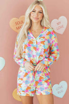 Valentine Heart Candy Shirt and Shorts Pajama Set a7ace393-0ae7-43fd-b797-4f49af331b83