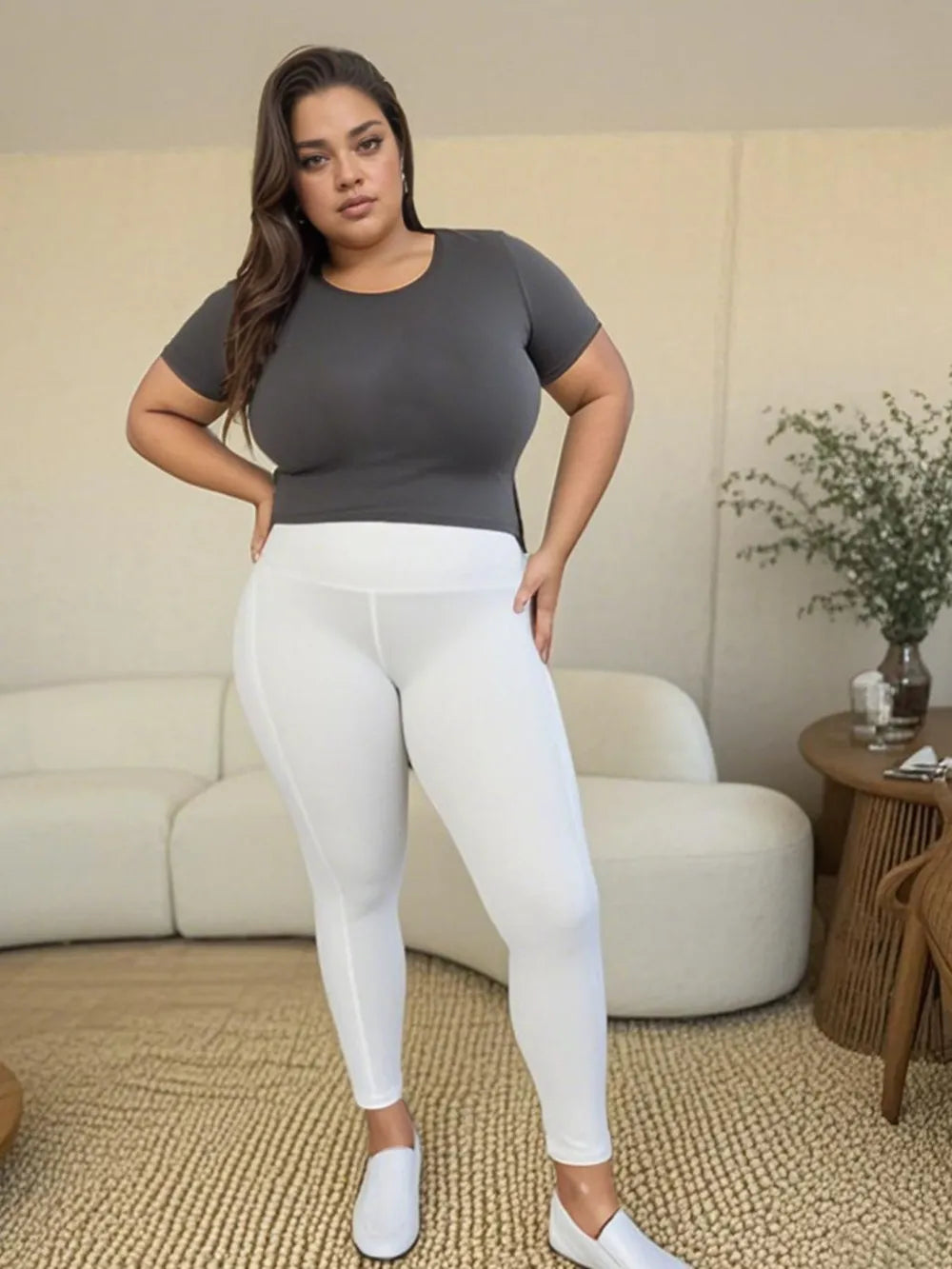 Wide Waistband Sports Leggings White a7d211d8-1021-494b-92ca-3962e74890e0-Max