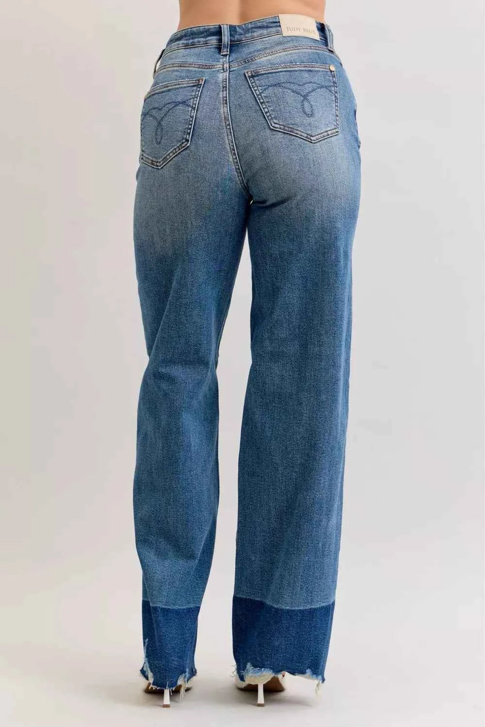 Judy Blue Raw Hem High Waist Column Straight Jeans a7f7e46dadba448d82d4279e4f3c219a-Max-Origin