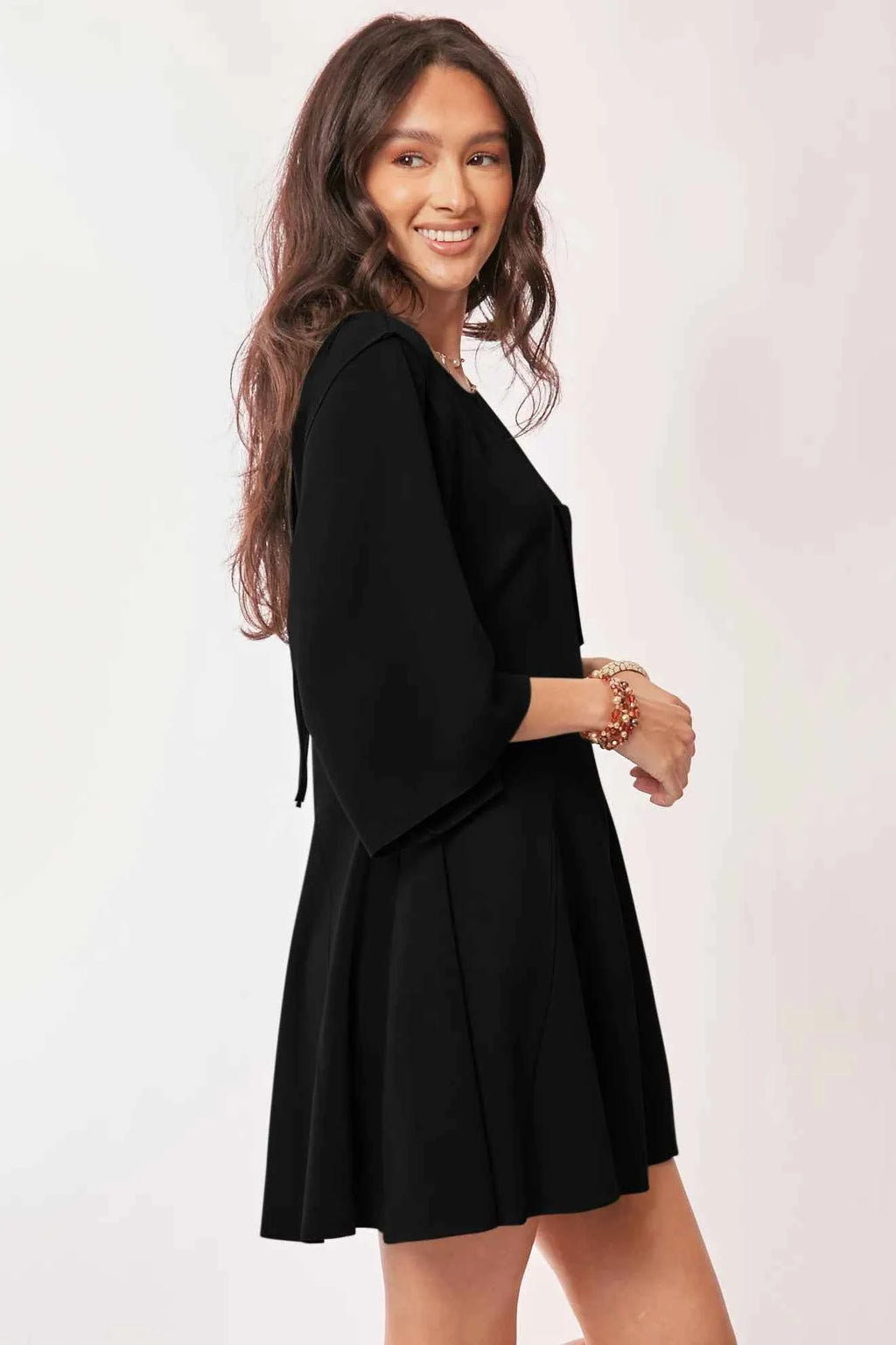 Davi & Dani Solid Draped Sleeve Ties Back Skort Romper a7fb4a3ad1f840f093c244a1777c1112-Max-Origin