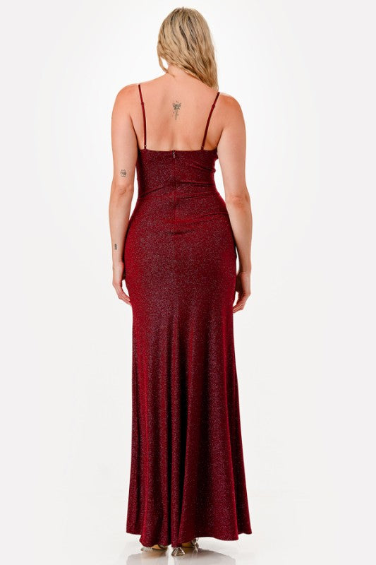 Glitter Side Slit Evening Dress – Sleeveless Bodycon Party Gown a800feec-20d1-427d-bcbd-526bc9434396