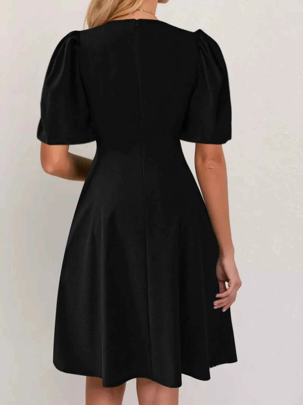 Round Neck Puff Sleeve A-Line Dress a80a8d49f0ff4f199ecb3cf3b5d402e8-Max-Origin