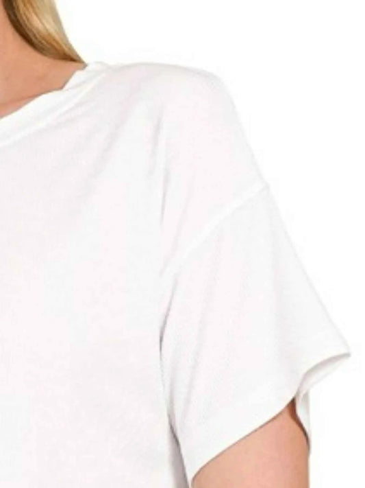 Ribbed Round-Neck Crop T-Shirt a80bc9c0-aa4c-45c0-a493-54ec947976ec-Max-Origin