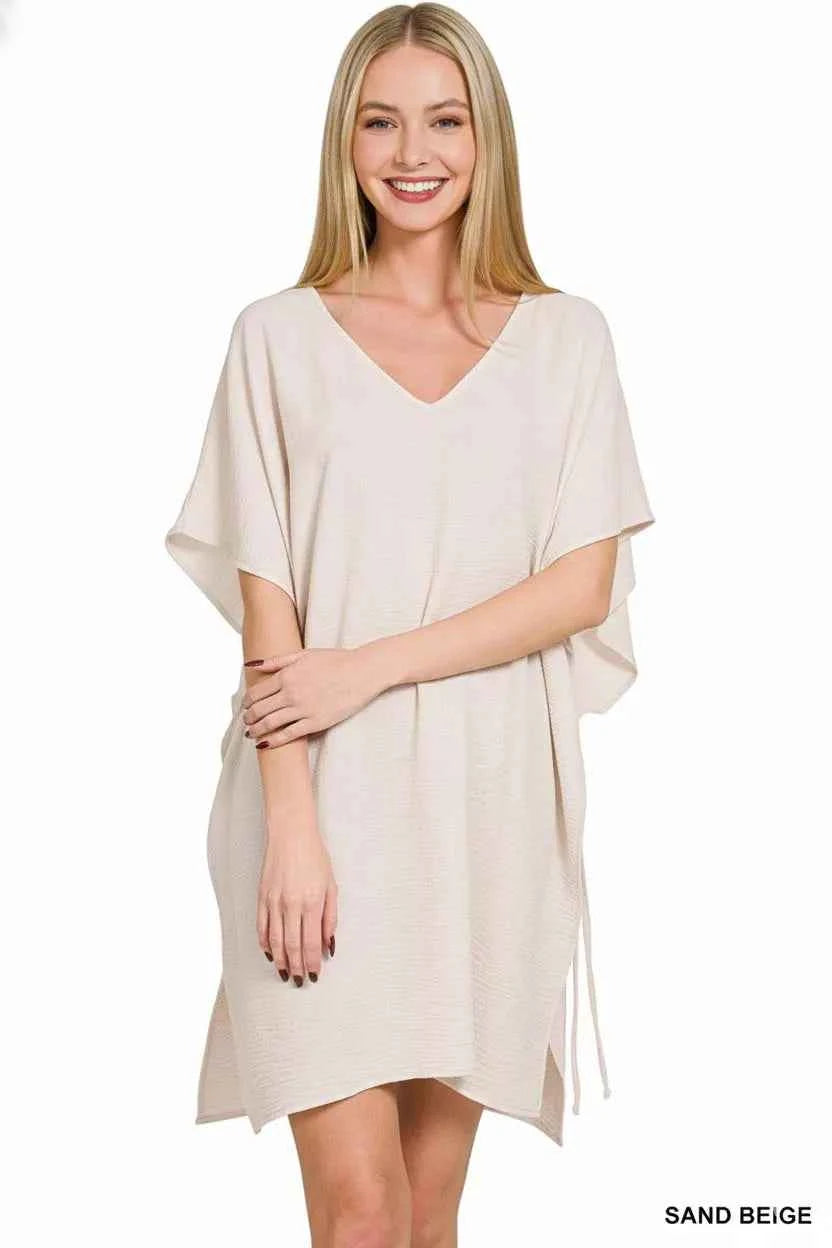 Zenana Woven Airflow Tie Side Cover Up a80c6d27-313c-46a6-b672-e3f24da225e4-Max-Origin