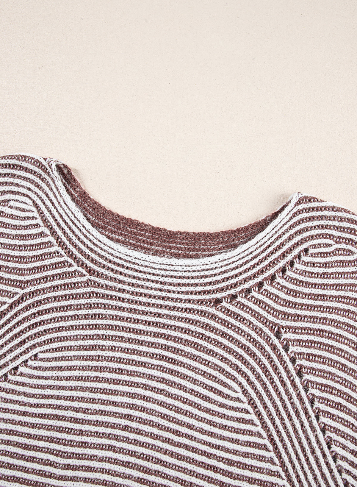 Black Striped Print Ribbed Knit Raglan Sleeve Baggy Sweater a80e868b736d09e3
