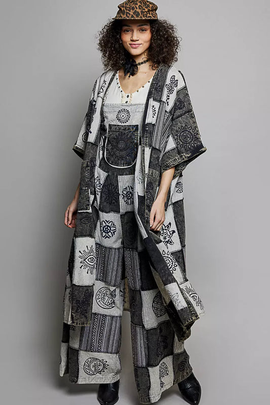 Open Front Printed Patchwork Longline Cardigan a80ec27b-031a-449e-9507-dd2a87ca0fe7-Max-Origin