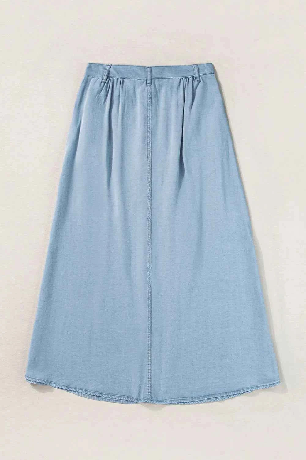 Snap Down High Waist Denim Skirt a81c6da8-d71e-422a-88b4-9832c7ab68e8-Max