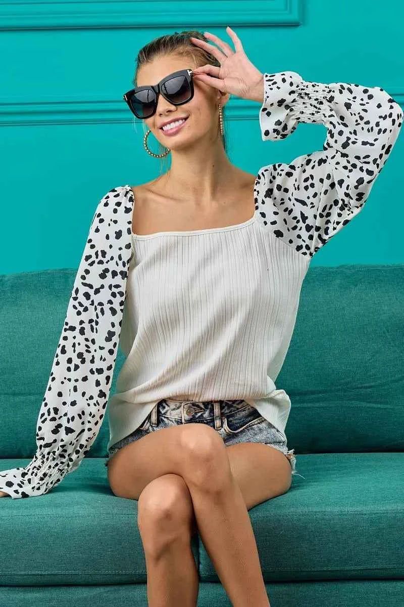 BiBi Ribbed Top with Leopard Long Sleeves IVORY a81f617e8a1d4d4a9f63344c9e59c47d-Max-Origin