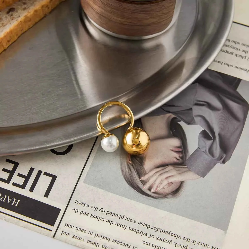 18K Gold-Plated Orb & Pearl Open Ring a82be8ca-209c-4d8f-b50c-1bd1e91f6227-Max-Origin