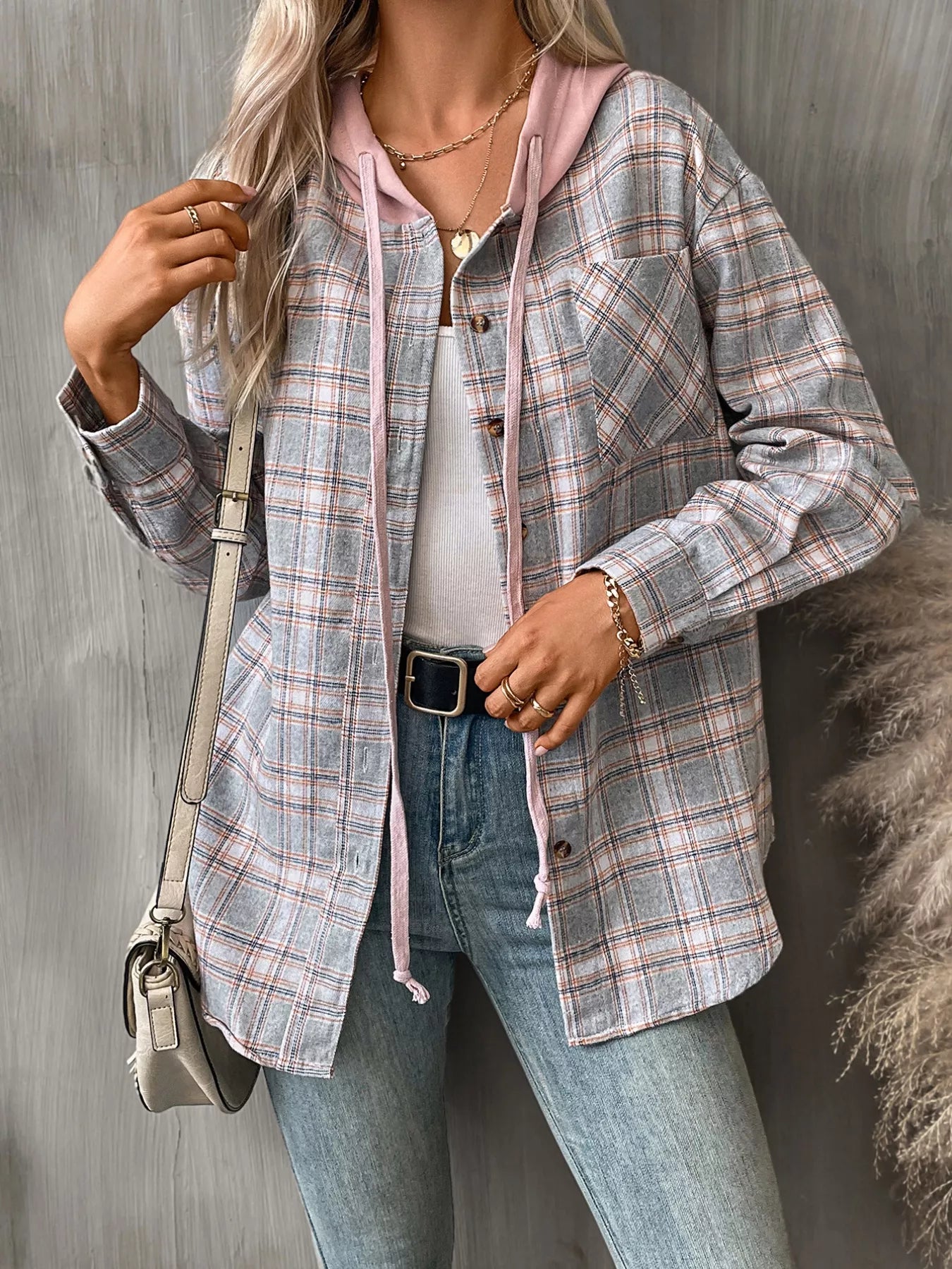 Plaid Button-Up Hooded Shirt a8380e93-fc3d-46aa-852b-900b6913c3fb-Max-Origin