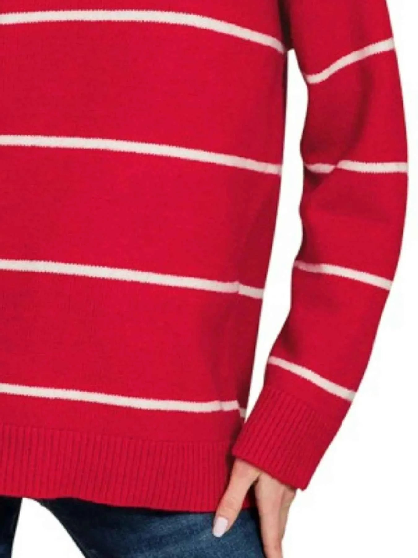 Zenana Round Neck Stripe Sweater a83e4b52-e30f-4427-a3a6-ca91ad7cb95a-Max-Origin