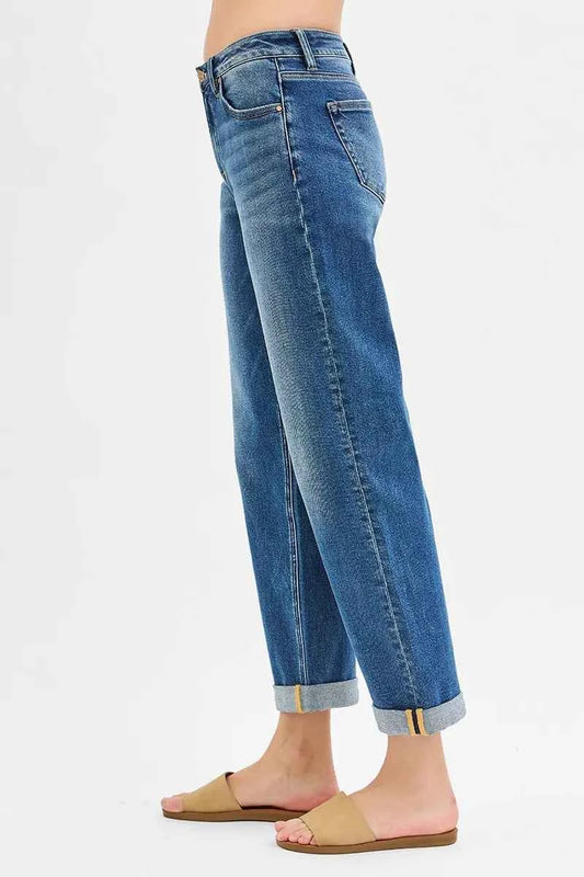 Full Size Mid Rise Boyfriend Roll Up Jeans Plus Size a83ec67a2b2a4d1088feabc57d8c26d3-Max-Origin