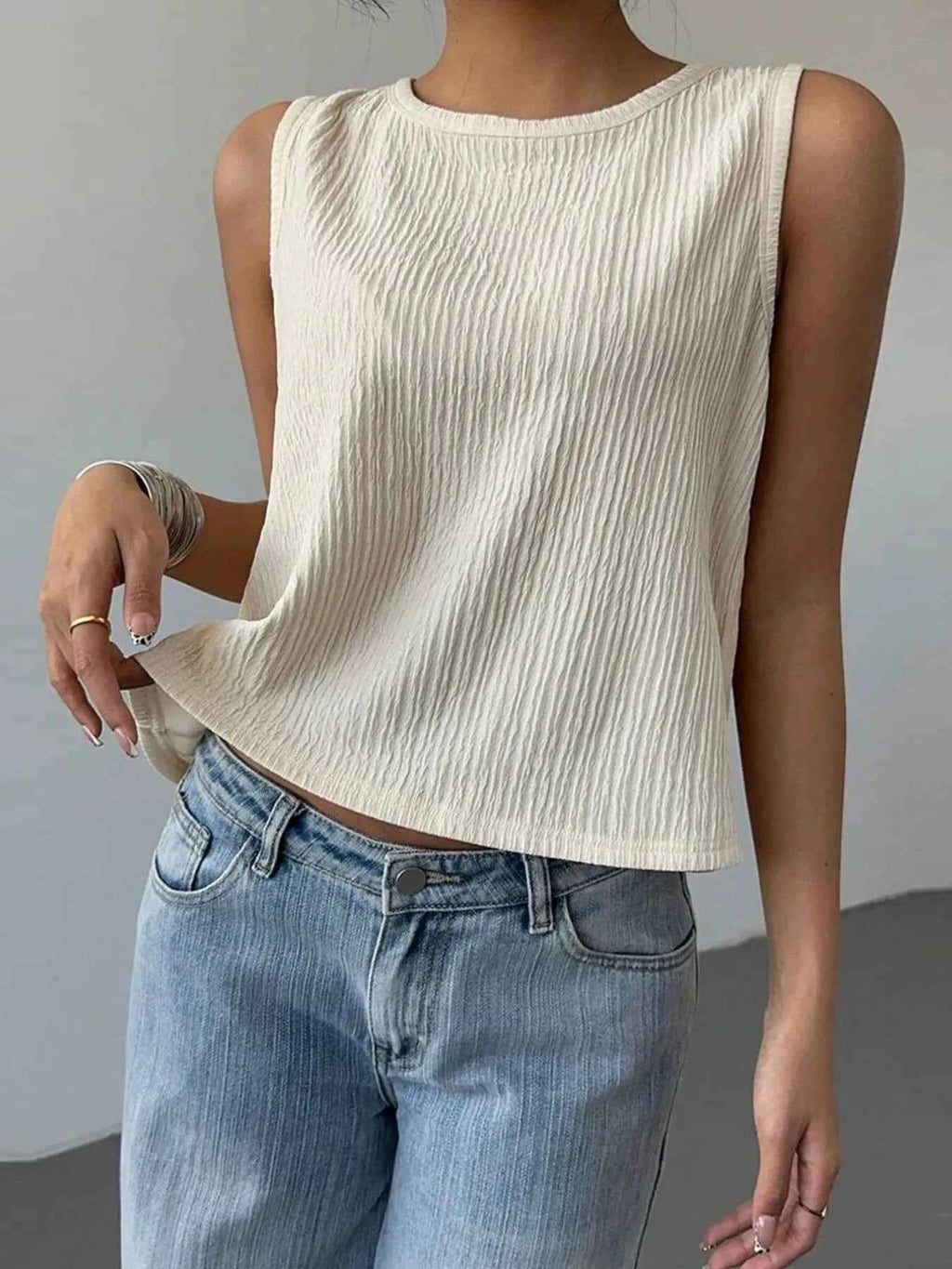 Bow Back Ribbed Tank Top a846a2843272405db052b144b62683ca-Max-Origin