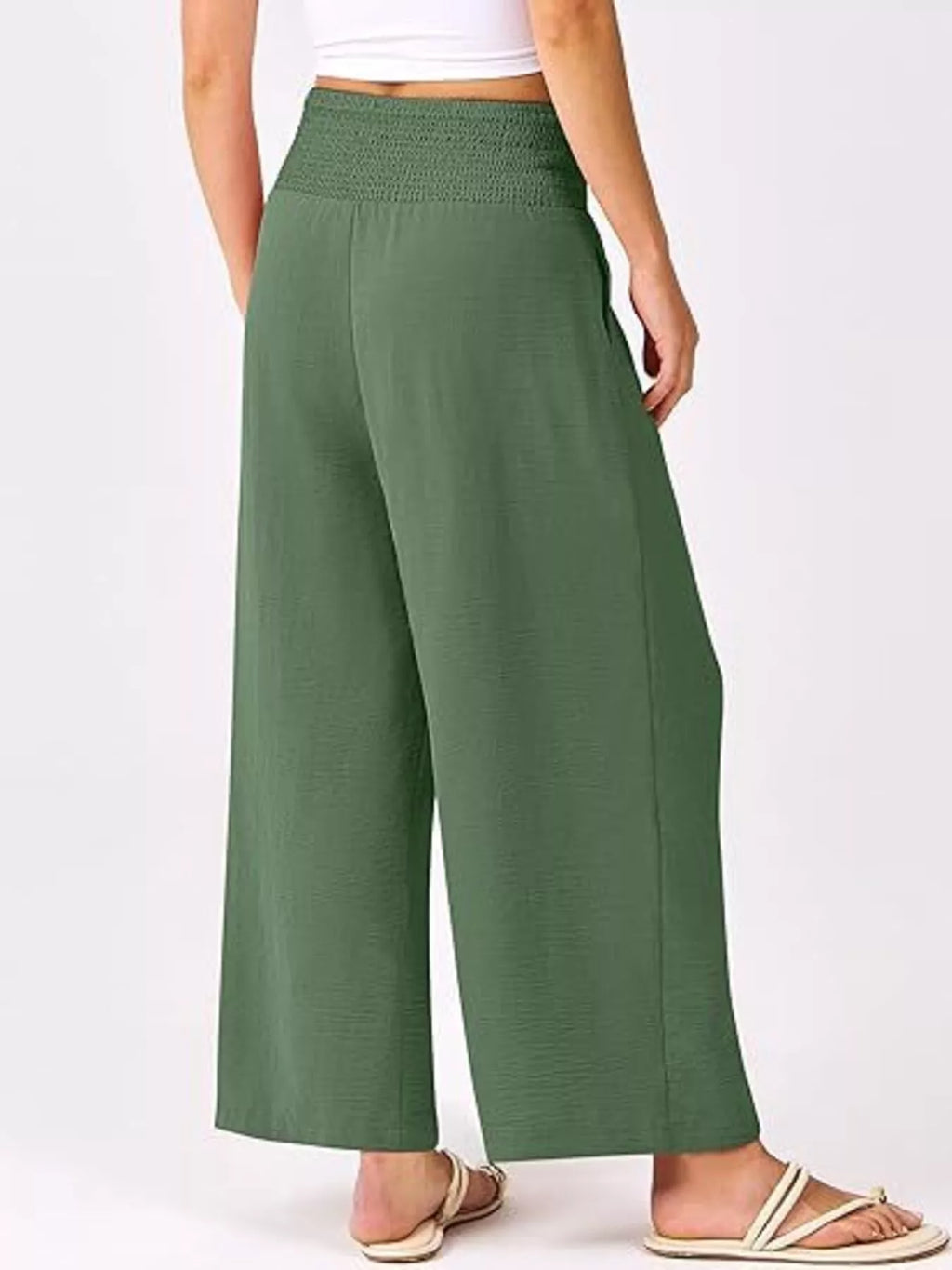 Wide Leg Smocked High Waist Pants a85373782e864a6a9411d0eb9b54305f-Max-Origin